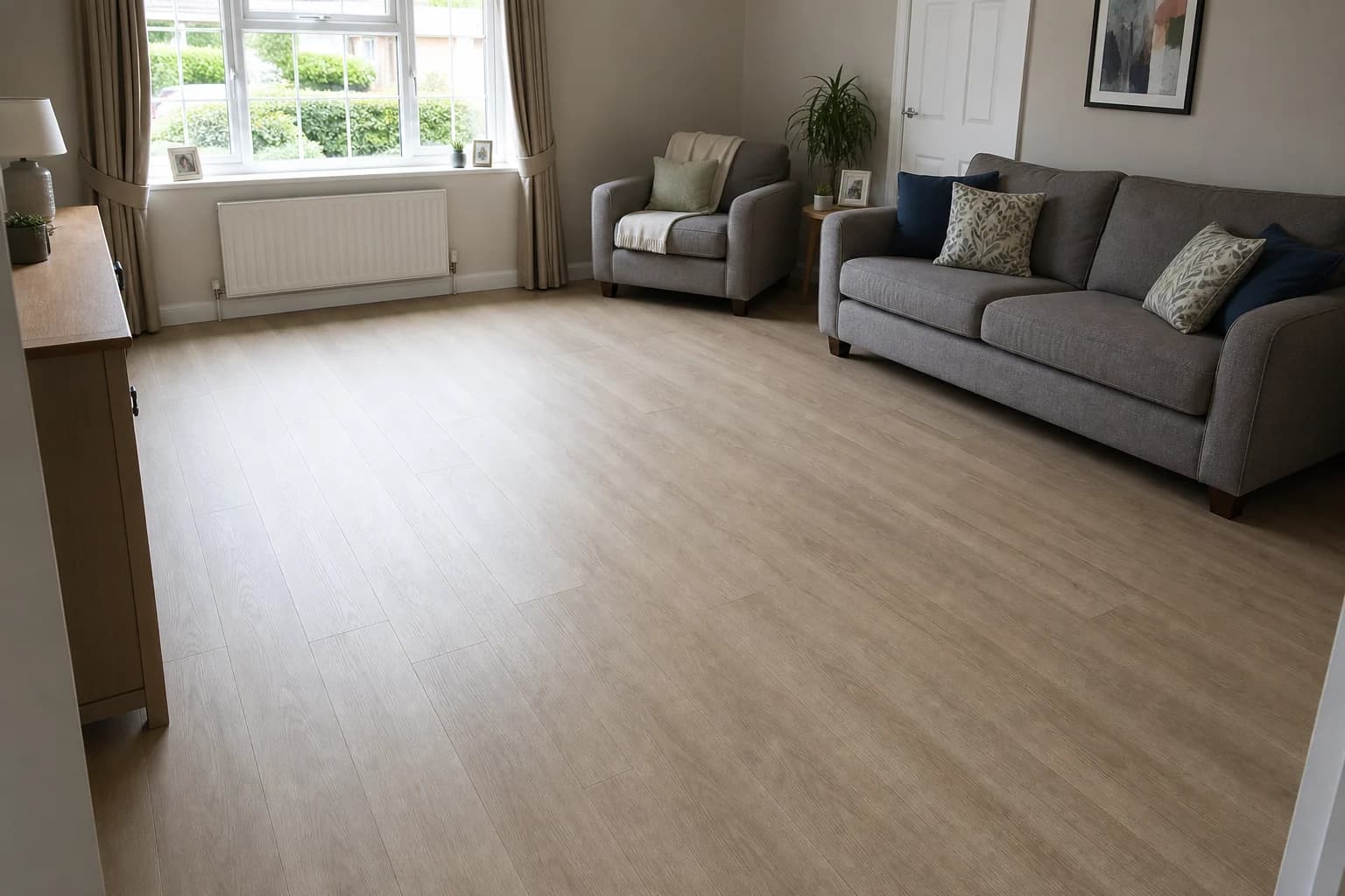 A customer room ready for a flooring preview